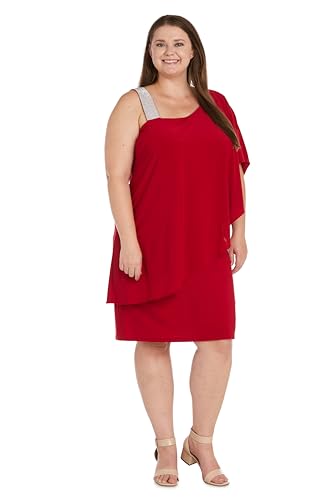 Image of R&M Richards Women's Asymmetrical Elegance Cocktail Dress