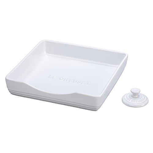 Le Creuset of America Stoneware Napkin Holder, White