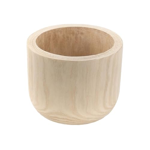 CYS EXCEL 8.25'' Natural Cylinder Planter Lightweight Natural Wood Cachepot