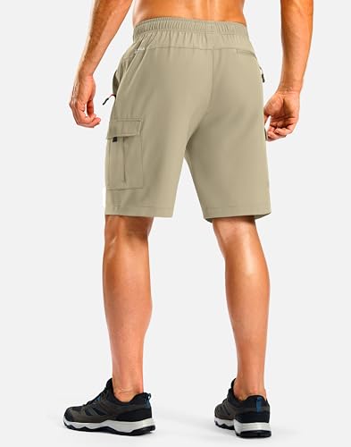 Image of Pudolla Men's Hiking Cargo Shorts with 5 Pockets Lightweight Casual Shorts