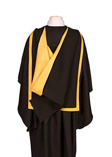 Graduation Attire Academic Hood (Full Shape) (Black with Gold)