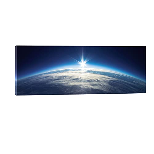 Pyradecor Blue Universe Earth Pictures Paintings Canvas Wall Art Prints For Living Room Bedroom Office Home Decorations Large Modern Stretched And Framed Landscape Outer Space Giclee Canvas Artwork #TOP26