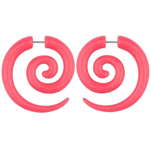 New 2026 1 Pair Black Acrylic Cheater Stretcher Flesh Earrings Pumk Style Spiral Ear Taper Gauges Expanders Tunnel Plugs Jewelry Fashion Trendy Accessories Creative Gift