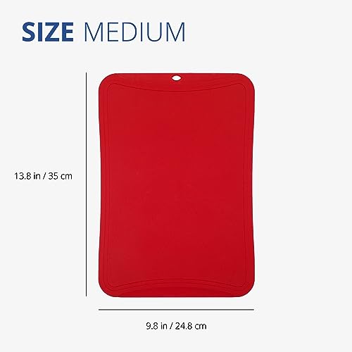 Blue Ginkgo TPU Tabla de Cortar Mediana, Hecha en Corea, Roja | Flexible y Duradera miniatura 3