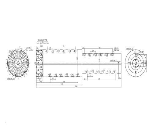 Anillo colector integrado eléctrico de gas trayectoria continua rosca M5 6