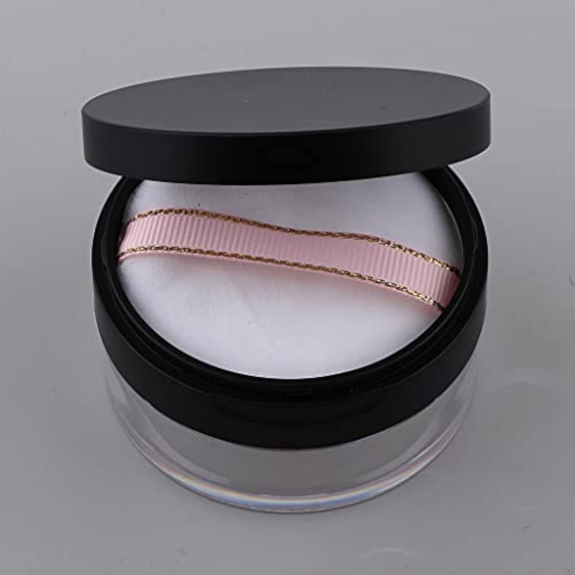 Empty Loose Powder Case Blush Storage Container, Black