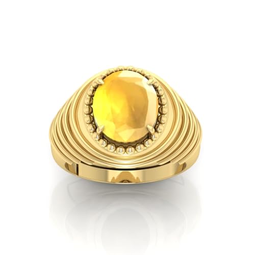 Bague saphir jaune 12 carats d'exception en or de prestige pour homme et femme