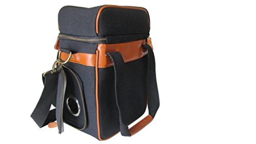 Vine & Dine Picnic Bag By Juggage - Carry Bag Of Wine or Wine Bottles Along With Your Food - Stylish Canvas Leather Insulated Cooler Bag - Wine Cooler For Wine Enthusiast - Perfect for Boxed Wine Bag