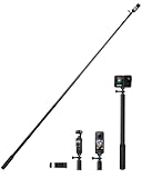 3M Selfie Stick Stativ, Ausziehbarer Monopod aus Aluminium für Action Kameras Kompatibel mit Insta360 X5/4/X3/ONE RS/ONE X2, GoPro Hero series,DJI Osmo 5/4/2,Smartphones-Bis 3 Meter Länge inkl. Tasche