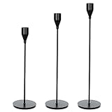 Matte Black Candle Holders Taper Candles Set of 3 Decorative Candlestick Holder Wedding Tabletops Table Dinning Party Modern and Simple Fits Thick&Led Candles