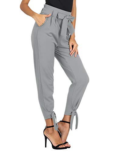 Image of GRACE KARIN Womens Casual High Waist Pencil Pants Paper Bag Pants for Work
