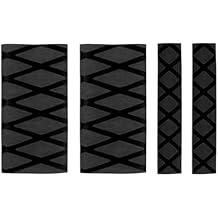 4PCS Motorcycle Hand Grips Cover, Anti-Slip Mesh Pattern Handlebar Protector, Heat Shrink Rubber Motorbike Grips Protective Sleeve, Universal for Most Vehicle Handles, Handbrakes Black