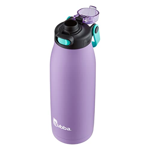 Bubba Radiant Vacuum-Insulated Stainless Steel Water Bottle With Leak-Proof Lid, Rubberized Water Bottle With Chug Cap, Keeps Drinks Cold Up To 12 Hours, 32Oz Dark Lavender #TOP1