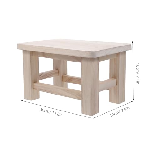 Taburete pequeño PRETYZOOM de madera natural versátil para hogar 4