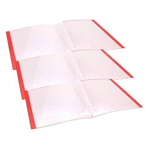 Waytex 931412 lot de 3 protèges documents A4 rouge avec couverture souple