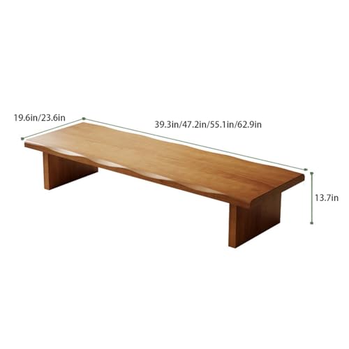 Mesa de suelo de tatami de madera maciza: mesa baja japonesa rectangular de 100x50x35 cm 3