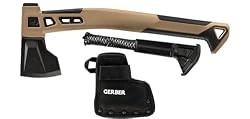 Gerber Accetta da Campeggio e da Outdoor, Fodero incluso, Con Paracord, Bushcraft Hatchet, Acciaio temprato on rivestimento in PTFE, Marrone, 31-003789
