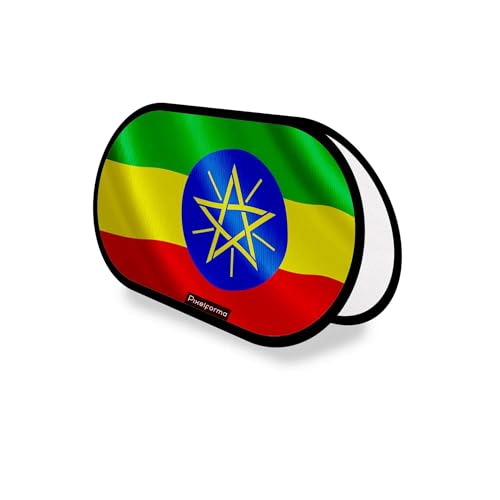 Drapeau Éthiopie ovale 70x120cm en polyester pour support publicitaire extérieur
