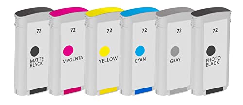Cartouches d'encre compatibles HP 72 XL-Ink lot de 6 130ml