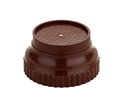 Image of E-COSMOS Refrigerator Stand, Washing Machine Stand, Furniture Base Stand, Fridge Stands for Single Door and Double Door (Pack of 4) (Brown Round Pad)