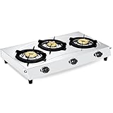 Surya Flame LPG Gas Stove 3 Burner Stainless steel Triplecook Cooktop With BIS...