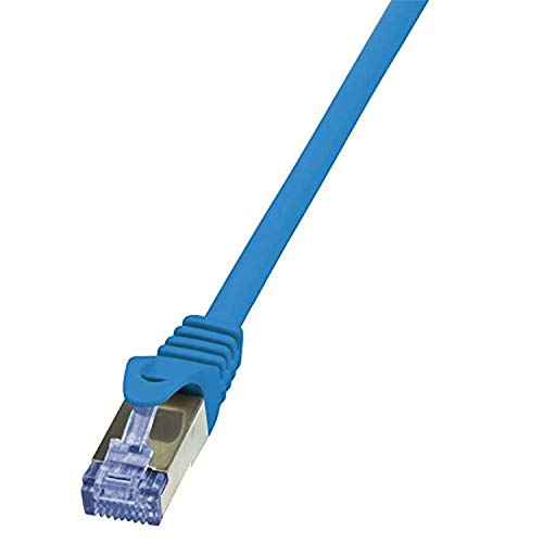 LogiLink CQ3026S Cat.6A 10G S/FTP PIMF PrimeLine Patch Cable, 0.50 Meter Length, Blue, Blue, 0.5 Meter Length