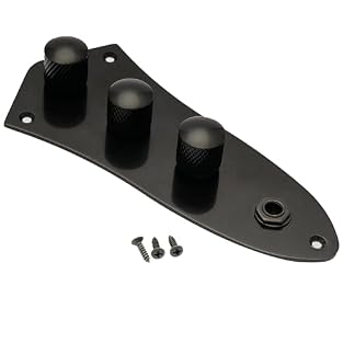 Fits J Bass Style guitar Made of metal alloy 50.1mm and 122.2mm mounting screws spacing Come with metal knobs,potentiometers,circuit set,mounting screws Package included: 1 pc Loaded Control Plate