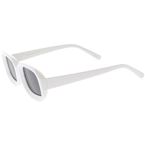 zeroUV Artistic Retro Modern Deep Rectangle Block Flat Lens Sunglasses3