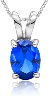 LiLi London Women Necklace with Pendant 925 Sterling Silver Designer Chain Birthstone Pendant Jewellery Gifts for Her Valentines Anniversary