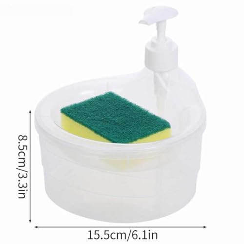 Image of TAZLYN Dish Washing Liquid Soap Dispenser with Sponge Holder Dish Soap Dispenser and Sponge Holder soap Dispenser for Bathroom