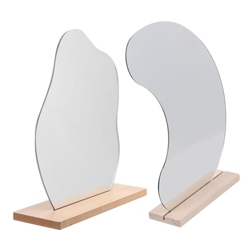 Espejo para maquillaje Baluue 2 piezas con base de madera