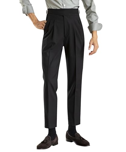 Men's Classic Gurkha Naples Italian Old Money Style Pants No Belt Required Dress Pants2