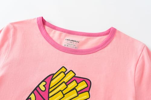 Pajamas for Girls Summer Short Sleeve and Dot Short Pants PJS Set Big Kids Loungewear Size 6-162