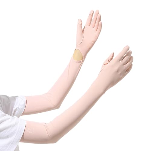 Image of PALAY Hand Gloves for Sun Protection with Arm Sleeves for Women Men, Nylon Ice Silk Sun Protection Gloves Women Cooling UV Hand Cover Arm Sleeves for Bike Riding - Anti-slip