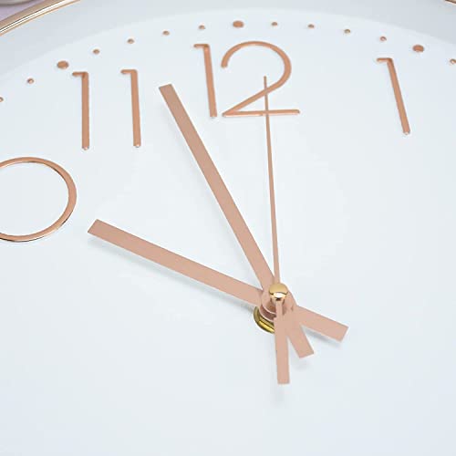 Image of TEKCOOL Plastic Digital Wall Clock 12 inch Silent Quartz Decorative Non-Ticking Classic Clock Battery Operated Round Easy to Read for Room /Home /Kitchen /Bedroom /Office /School- (Rose White);