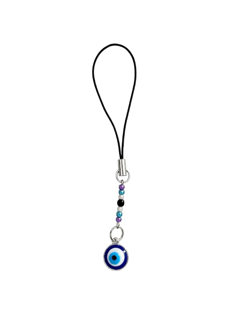 Evil Eye Phone Charm Strap with Beads, Nazar Battu Mobile Hanging Accessory for Phone Case, Keychain, Purse & Bag Decoration (Blue), 8 cm Blue Glass Bead,Buy Handmade Evil Eye Phone Charm-image-35