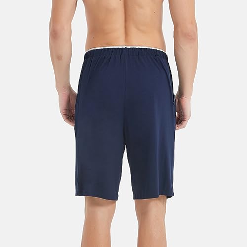 GYS Men's Bamboo Viscose Pajama Shorts Soft Comfy Knit Sleepwear Shorts with Pockets2