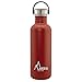 Laken Botella de Acero Inoxidable con Tapón de Rosca Negro y Boca Ancha 500ml, Rojo