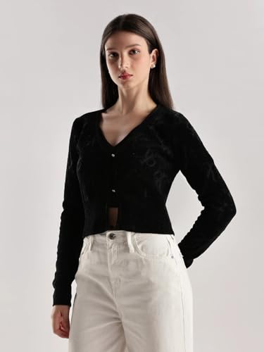 Image of Regular Fit Modal V-Neck Front-Open Sweater