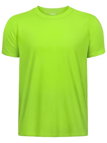 Image of Boys Neon Shirts Dry Fit Athletic T Shirts UPF 50+ Performance Cooling Shirt Short Sleeve Rash Guard Kids Top for Boys Girls