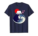 Fuji TShirt - Japanese Great Wave and Cherry Blossoms Tee