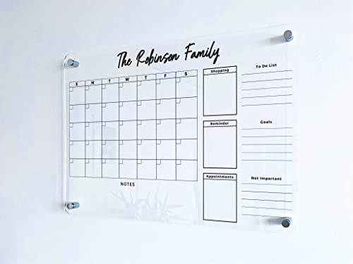 Family Calendar Acrylic Wall Calendar - Personalized Dry Erase Board, Horizontal Wall Calendar, Monthly And Weekly Calendar, Housewarming Gift, Goals, To Do #TOP1