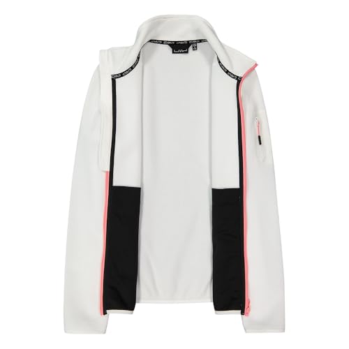 Veste en maille polaire pour femme CMP blanc et corail taille S