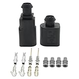 Newnessai 2Pcs 1J0973802 2-Pin Electrical Harness Connector Sensor Plug Kit, Replacement for Audi A1 A2 A3 A4 A6, Replace 1J0973702