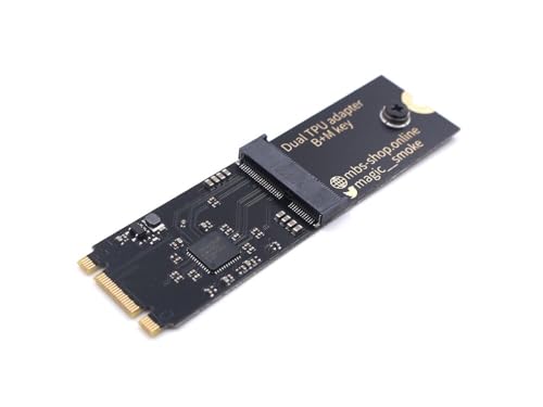 Coral Dual Edge TPU Adapter for Coral m.2 Accelerator - M.2 2280 B+M Key PCIe x1 Gen2 Adapter Board with Mounting Screw