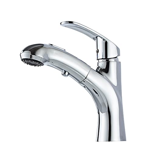 Robinet de lavabo de salle de bain extractible mitigeur eau chaude froide rétractable avec pause