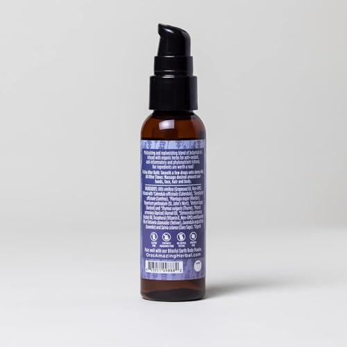 Ora's Amazing Herbal Talc Free Powder and Body Oil, Lavender Bath Set, After Shower Set, Blissful Earth Scent With Lavender Vetiver and Clary Sage, Intertrigo, Natural Skin Care