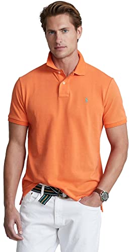 Image of Polo Ralph Lauren Men Custom Fit Mesh Pony Logo Shirt (XL, MayOranage)