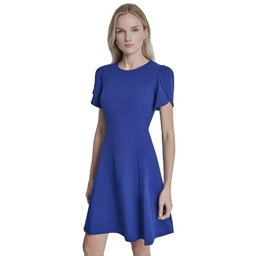 Image of DKNY Women's Tulip Sleeve Fit & Flare Mini Dress