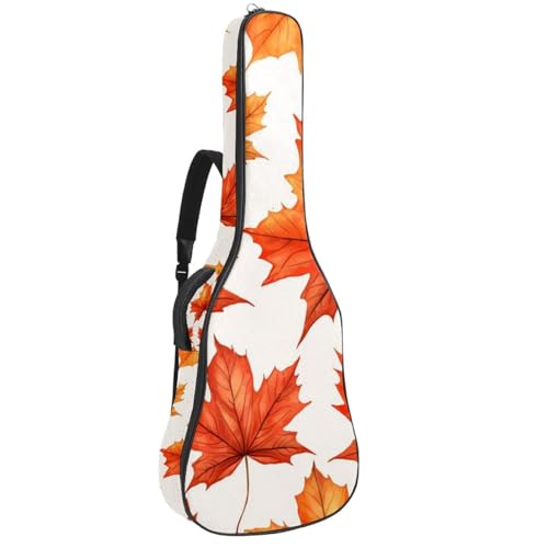 Housse guitare acoustique 41 pouces étanche à motif feuilles d'érable avec poches
